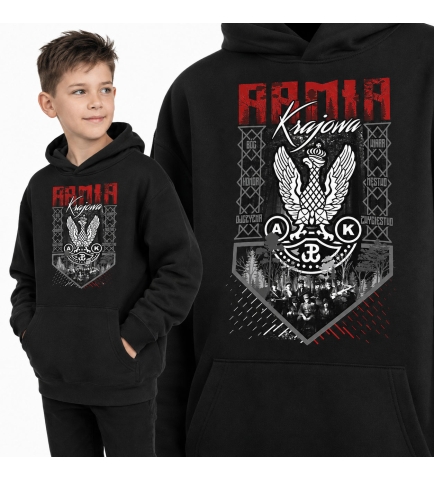 Bluza z kapturem dziecięca Patriotyczna  ARMIA KRAJOWA